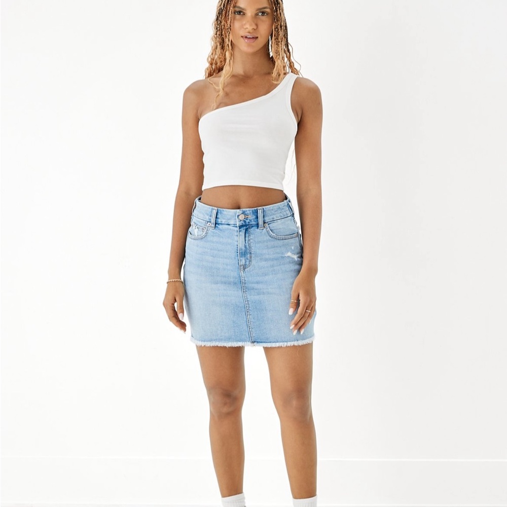 American Eagle Women's Curvy High Rise Mini Stretch Skirt Size 0 NWT